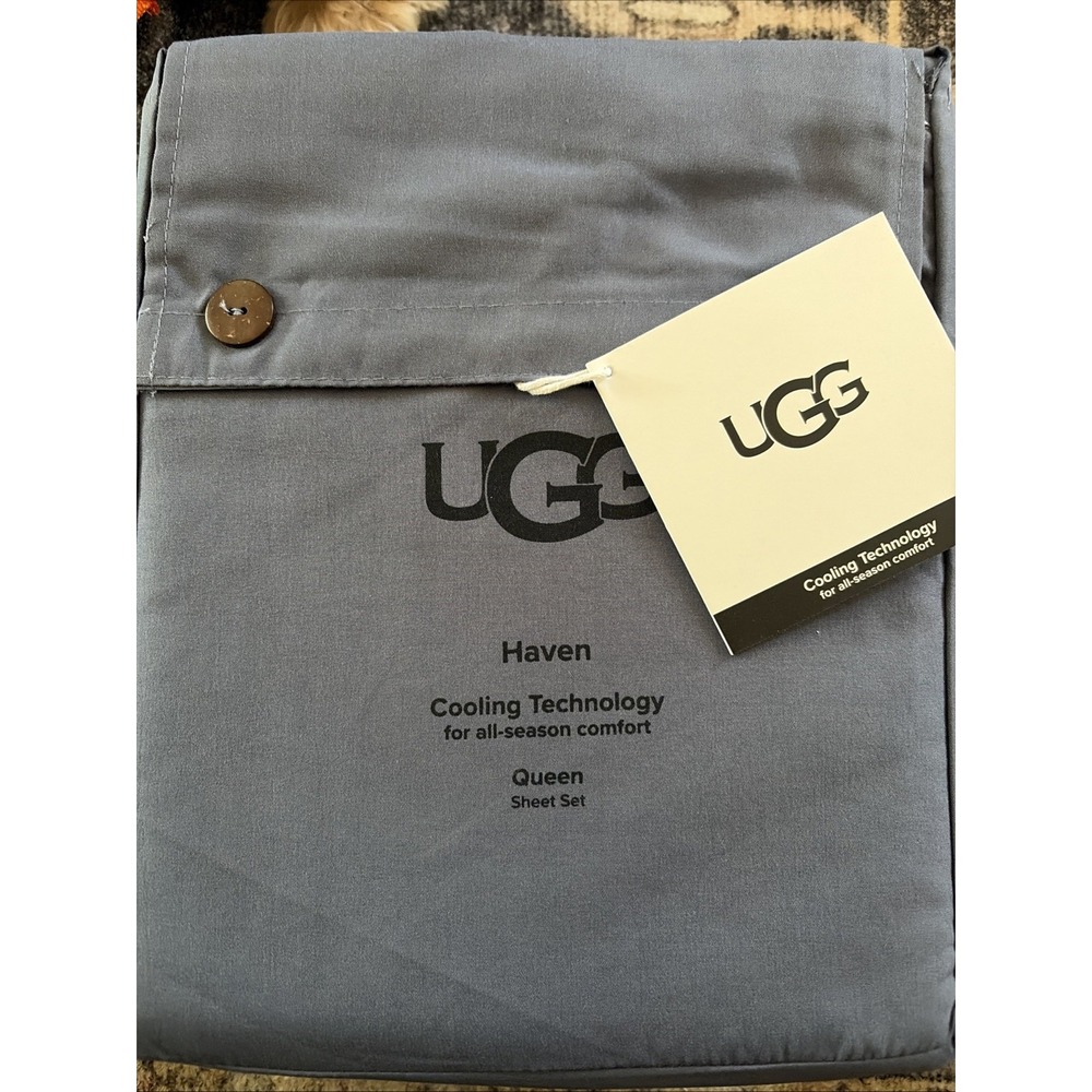 New UGG Haven Queen Sheet Set 4 PCS Cooling Technology Bright Cyclone Blue